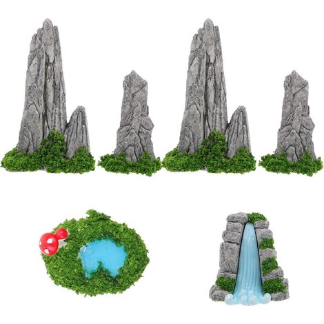 Miniatur Wasserfall und Miniatur Pool Ornament aus Harz