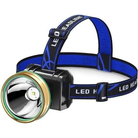 Lampe frontale LED,Lampe frontale étanche,lumière jaune lampes frontales rechargeables pour le camping,pivotante alimentée rechargeable par USB, ampoules T6 pour Camping Pêche Spéléo Chasse Randonnée (1/5)