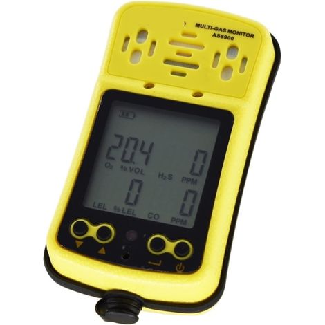 Moniteur de qualité de l'air Smart Sensor AS8900 Détecteur de gaz portable multi-moniteur 4 en 1 O2 H2S CO Gaz combustible Oxygène Sulfure d'hydrogène Monoxyde de carbone Capteur de testeur de détecte (1/5)