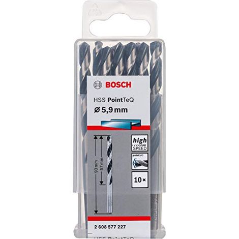 Trapano a spirale in metallo HSS PointTeQ, DIN 338, 5,9 mm, confezione da 10