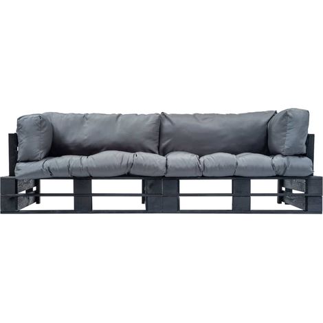 Maison Exclusive - 2-tlg. Outdoor-Sofa-Set Paletten mit Kissen in (1/5)