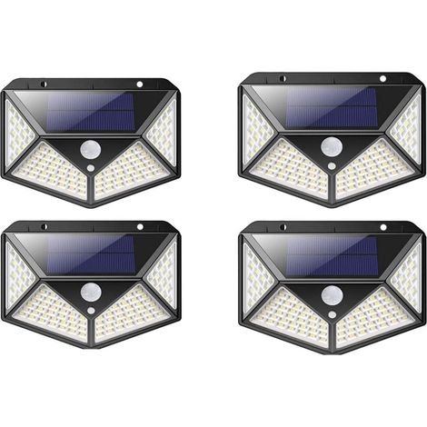 FLITI 100 LED Solar-Gartenleuchten für den Außenbereich, 4er-Set wasserdichte 1800 mAh Solar-Gartenleuchten mit 270°-Bewegungsmelder für den Garten (1/4)
