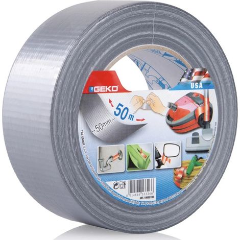 Ruban adhésif toilé renforcé GEKO gris 50m x 50mm étanche