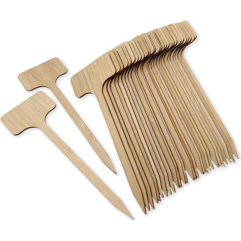 Set mit 30 T-förmigen Bambus-Pflanzenetiketten (7 Zoll) – umweltfreundlich, langlebig und witterungsbeständig, ideal für Obst, Gemüse, Blumen und (1/5)