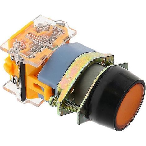 Interrupteur à bouton-poussoir plat momentané vert La39-11bn à réarmement automatique, 1 N° 1 NC 22 mm (1/5)