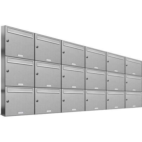 18er V2A Edelstahl Wandbriefkasten Anlage 18 Fach Briefkasten Postkasten (1/5)
