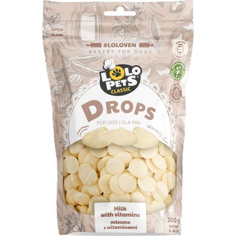 Lolo Pets Gouttes vitaminées pour chiens 75 g - Lait 200 g