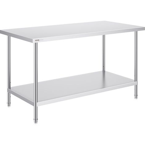 Table de préparation en acier inoxydable 30x60x34 pouces,table de travail robuste à hauteur réglable pour cuisine et garage (1/5)