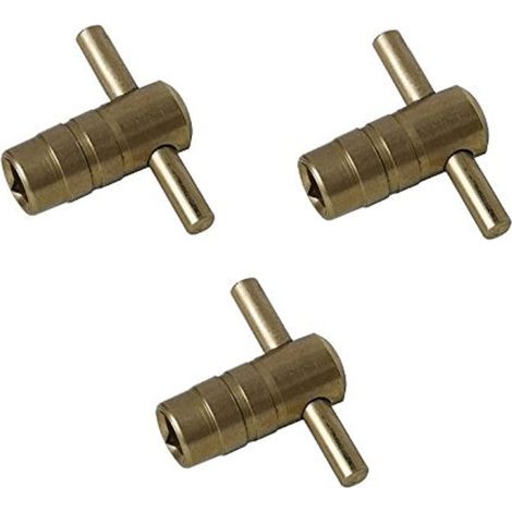 Bulk Hardware BH03437 Chiave per Termosifone a T in Ottone Massiccio, Bianco, Set di 3 (1/2)