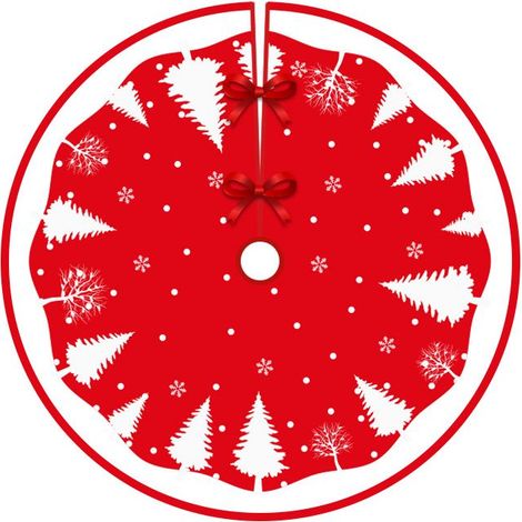 Jupe de sapin de Noël de 90 cm de diamètre, tabliers de fond pour sapin de Noël, décoration de sapin de Noël, décoration d'intérieur (Style 16) (1/5)