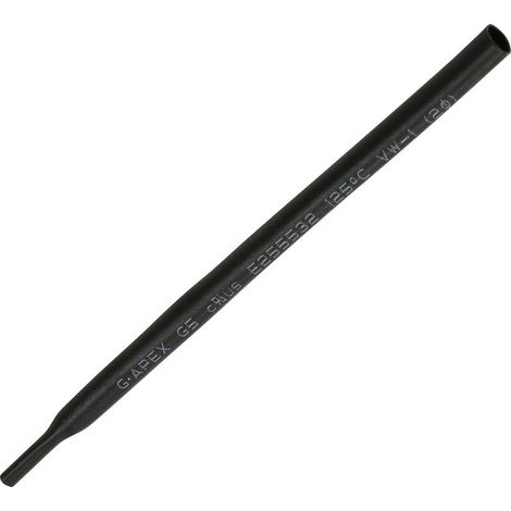 TRU COMPONENTS 1565142 Termoretraibile senza colla Nero 2 mm 1 mm Restringimento:2:1 15 m (1/2)