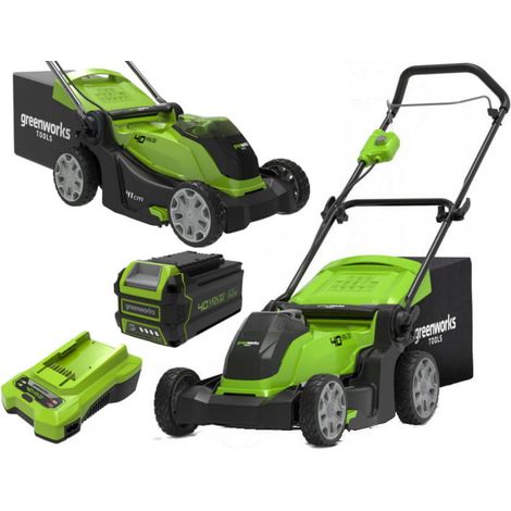 Greenworks – Tondeuse à batterie 41 cm 40V – Autonomie 600 m² – Moteur sans balai – Réglage centralisé 5 hauteurs – G40LM41K4 (1/10)
