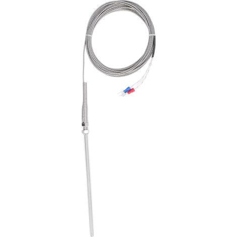 Sonde thermocouple de type K, sonde de 150 mm, réponse rapide, plage de température de 0 °C à 600 °C, longueur de 5 mètres. Capteur de température. (1/5)