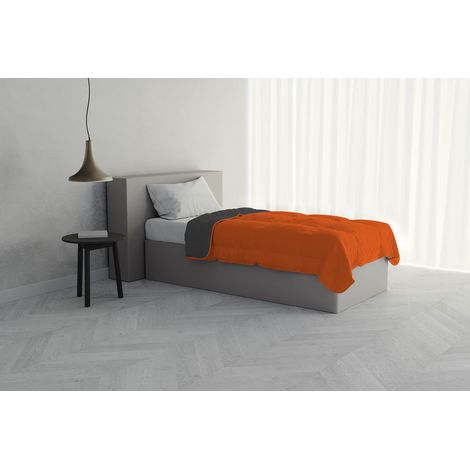 Italian Bed Linen Piumino Estivo, Microfibra, Arancio/Grigio Scuro, 1 Posto (1/2)
