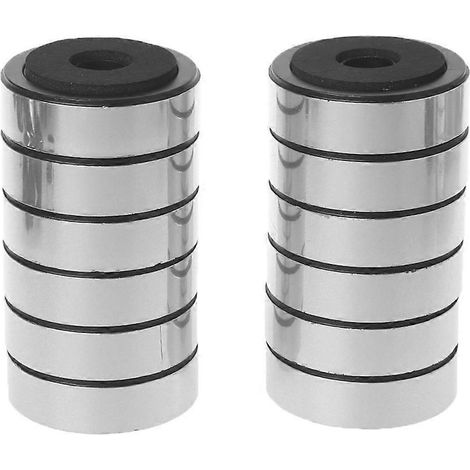 Lot de 12 pieds d'enceintes avec pointes, amortisseurs de chocs - 48 mm x 13 mm - Argent (1/5)