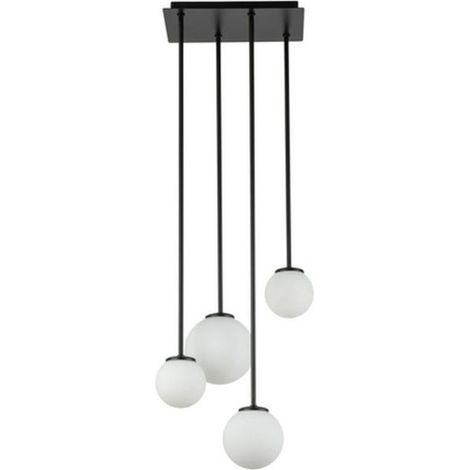 BOBOCHIC - Lustre long AMBROISE en acier  4 lampes Blanc
