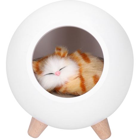 Veilleuse LED rechargeable USB, lampe de chevet mignonne en forme de maison pour animaux, à intensité variable et tactile, idéale pour les enfants et les bébés. (1/5)