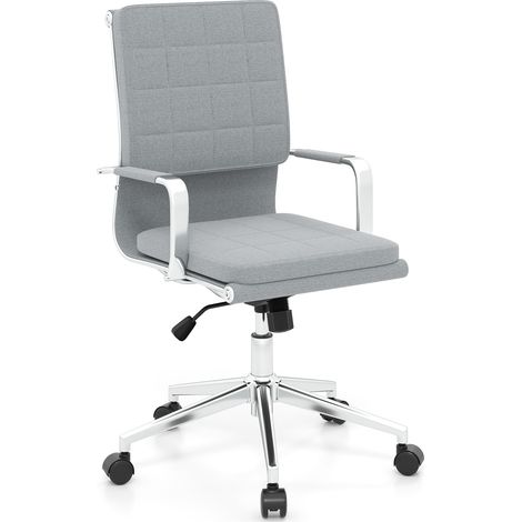 COSTWAY Home Office Chair Ergonomic Computer Desk Chair w/Rocking Backrest-Gray (1/5)