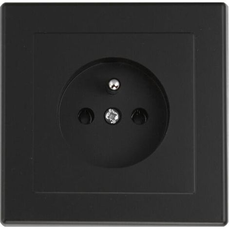 Einzelsteckdose mit Schutzleiter, Schutzart IP20, 16 A, 250 V, Unterputzmontage, Mattschwarz