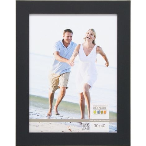 Cadre Photo Bois Noir avec Filet Naturel Subtile 44,7 x 37,1 x 1,5 cm