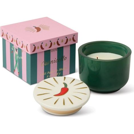 Candela in Vetro Verde con Coperchio 226g Chili Pepper & Mango Paddywax
