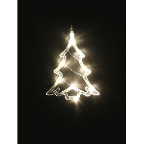 LED-Weihnachtsdeko Stern Mond Glocke Rentier Fensterdeko Lichterkette Saugnapf - Tannenbaum