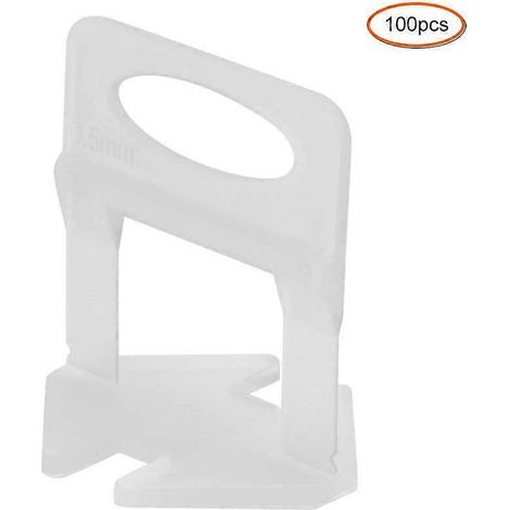 100 pièces. Clips de nivellement en plastique de 0,5 mm pour carrelage mural et de sol. Cales d'espacement horizontales pour la pose de carrelage mural et de sol. (1/5)