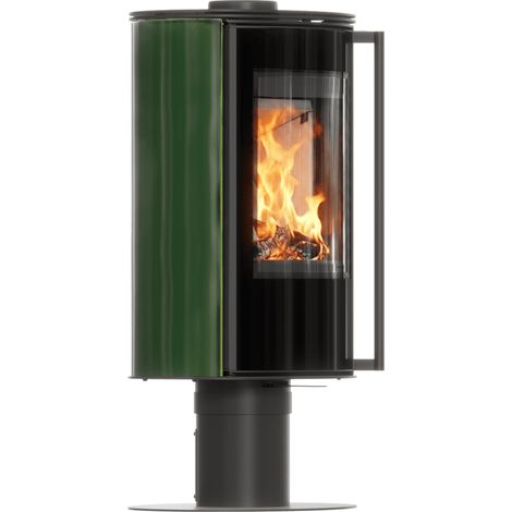 Freistehender Kaminofen mit Sockel ERIK/N/O 5,5 kW 150 grüne Kachel (1/5)