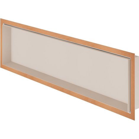 Niche sans carrelage aluminium 30x120 cm DESIGN-NICHE SCHLUTER  TSI - Alu structurée ivoire (1/5)