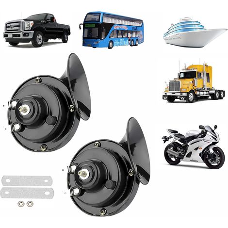 Zughupe für LKW, 300 dB, elektrischer pneumatischer Schneckenlautsprecher, 12 V wasserdichtes Zughupen-Set, LKW, Auto, Motorrad, Fahrrad und Boot, Super-Lautsprecher, 2 Stück (1/5)