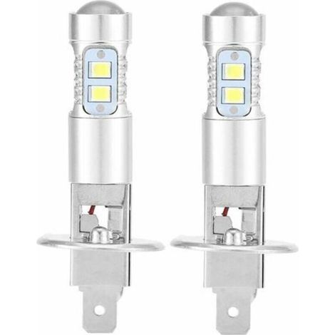 Ampoules de phares, 2x H1 6000K Ultra White 100W Kit d'ampoules de phares à LED pour feux de croisement (1/5)