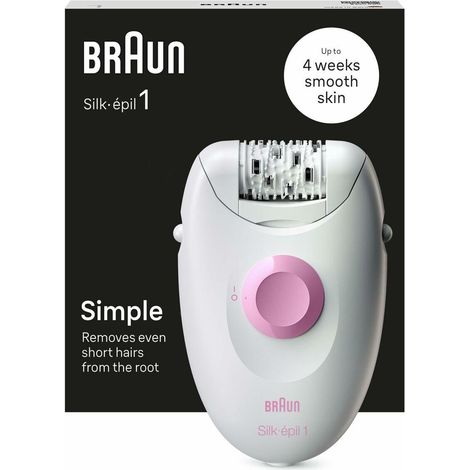 Braun Silk-épil 1 1-010 Epiliergerät Weiß-Rosa Elektrisch