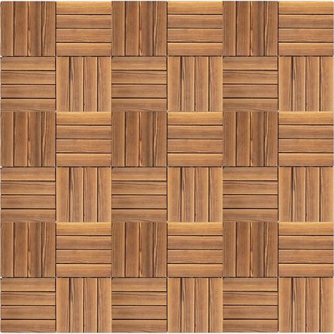 Baldosas entrelazadas para suelo, construcción de madera duradera, fácil instalación, color marrón. (1/2)
