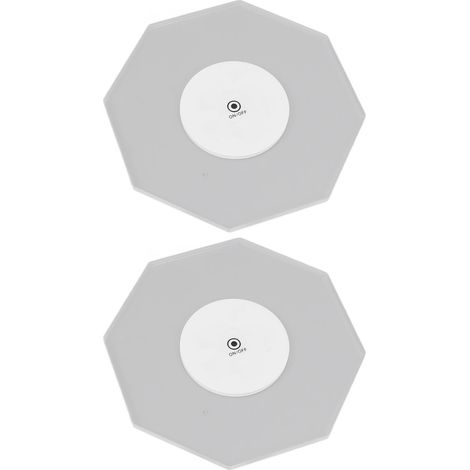 Dessous de verre LED transparent, 3 modes, étanche IP65, fonctionne sur piles, octogonal, acrylique, éclairage RGB, idéal pour les fêtes (lot de 2). (1/5)