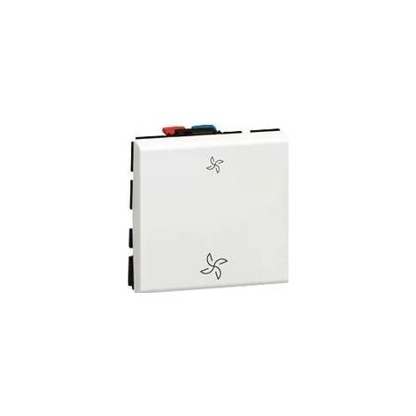Legrand 077027 – Prog Mosaik Antimikrobieller Zweiwegeschalter zur direkten Steuerung von VMC – 2mod 10AX weiß