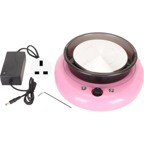 Mini tour de potier ajustable vitesse variable, bac amovible, machine électrique à modeler l'argile pour enfants, bricolage artisanal, rose, prise UK 100-240V (1/5)
