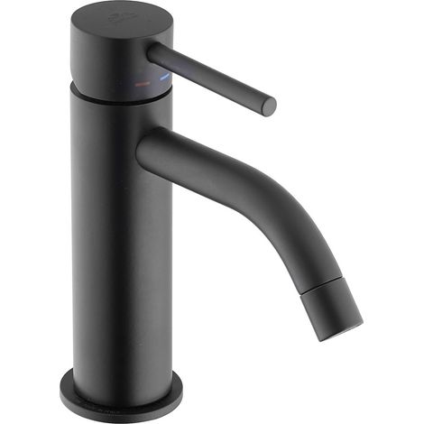 Paffoni Light Mezclador de lavabo con aireador + cartucho de 25mm, Negro mate (LIG071NO)