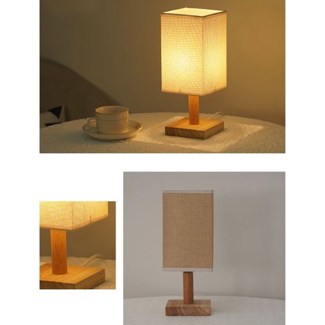 Lampe LED bois massif nordique, télécommande USB, veilleuse chambre salon, décoration scandinave, lumière jaune fixe, économie d'énergie, vente en gros (1/3)