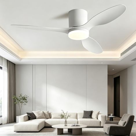 Lustre de 106 cm avec ventilateur de plafond et télécommande. Ventilateur de plafond avec éclairage LED réversible et silencieux à trois couleurs(2) (1/5)