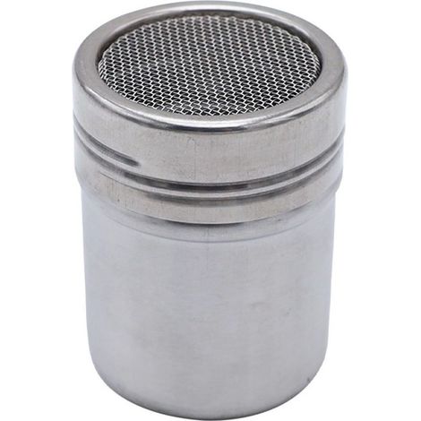 Lot de 2 shakers à sucre en acier inoxydable avec couvercle, shaker à mailles fines pour bicarbonate de soude, cacao, fécule de maïs, farine, café, etc. (1/5)