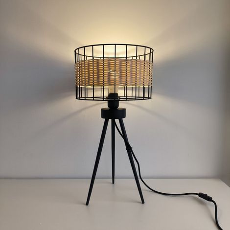 Lampada da tavolo in rattan Balder