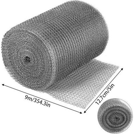Moustiquaire anti-rongeurs en acier inoxydable 9 m x 12,7 cm, protection contre les taupes et les souris pour portes et fenêtres, empêche l'entrée des souris, des insectes et des serpents. (1/5)