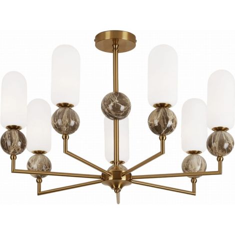 Lampadario moderno oro vetro bianco 7xG9 Nova Maxlight (1/4)