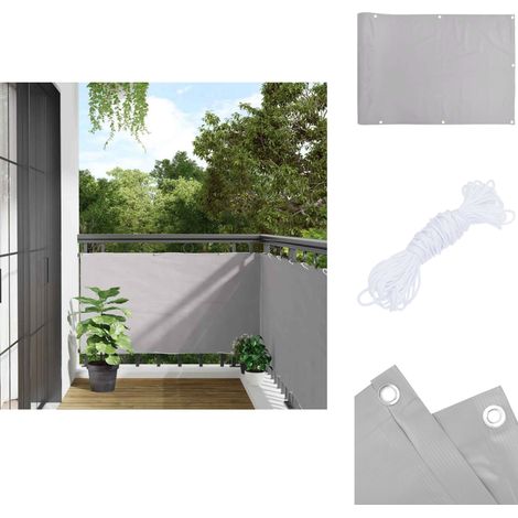 Balkon-Sichtschutz Grau 400x120 cm PVC - Balkon Sichtschutz - PVC Sichtschutz - Wetterfest - UV Schutz - Gardinenvorhang (1/5)