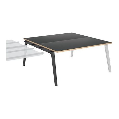 Pôle de 2 bureaux suivants + goulotte L 160 cm carbone piètement carbone - Exprim - Maxiburo