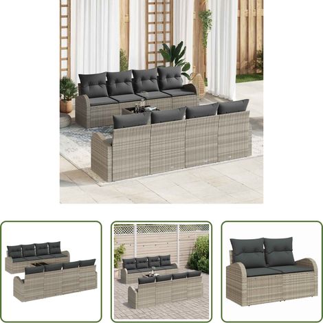 Canapé extérieur -  Ensemble de canapé de jardin Gris clair 55 x 55 x 37 cm (1/5)