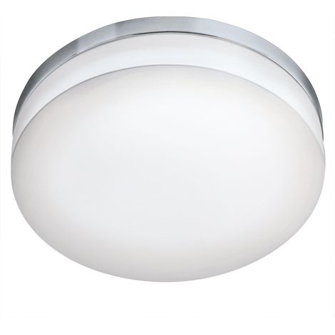 EGLO LED Plafonnier Lora, luminaire de plafond, acier chromé, verre opalin (1/4)