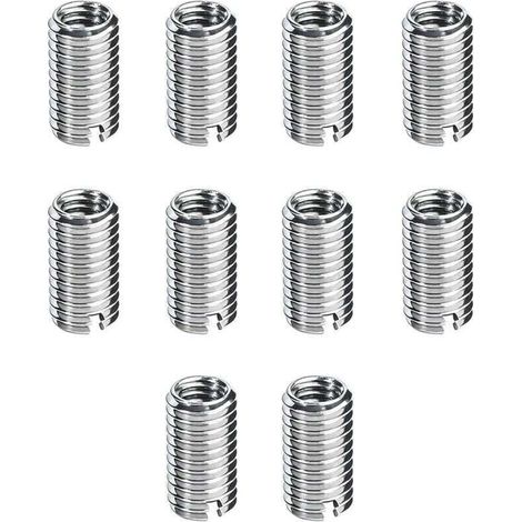 10 piezas de insertos roscados M8/M10, XU, rosca autorroscante, tuercas M8 hembra de 1,25", M10 macho de 1,5", 12 mm de largo, para reparación y mantenimiento de equipos --Crezuo