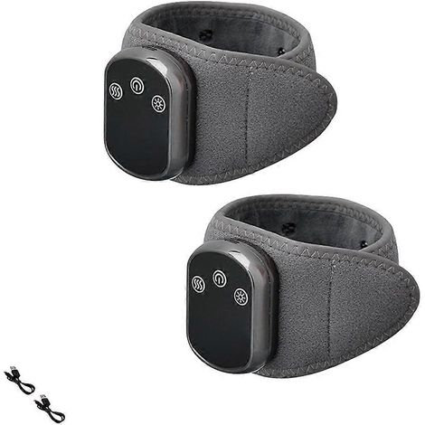 Lot de 2 masseurs chauffants avec bracelet de massage portable, 3 modes de massage, 5 niveaux de chaleur, coussin chauffant rechargeable (1/5)