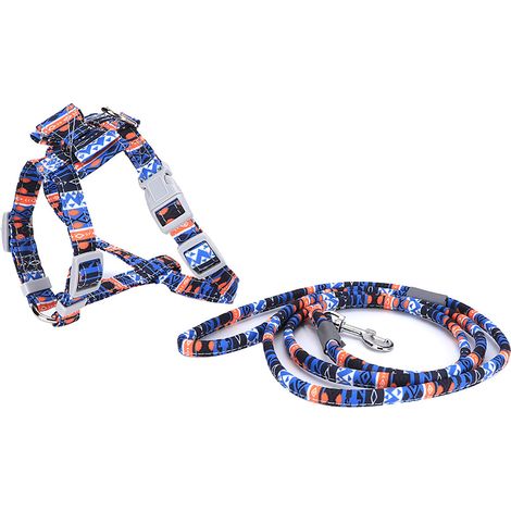 Harnais Chien Chat - Polyester Réfléchissant Réglable - Pour Promenade Sécurisée Nuit Et Jour - Taille S À M (1/5)